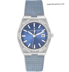 1:1 Super Clone Uhr Vacheron Constantin Overseas 1225V/200A-B590 Edelstahl Diamantlünette 33mm