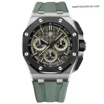 1:1 Super Clone Uhr Audemars Piguet Royal Oak Offshore 26420 Khaki-Grün Titan 43mm