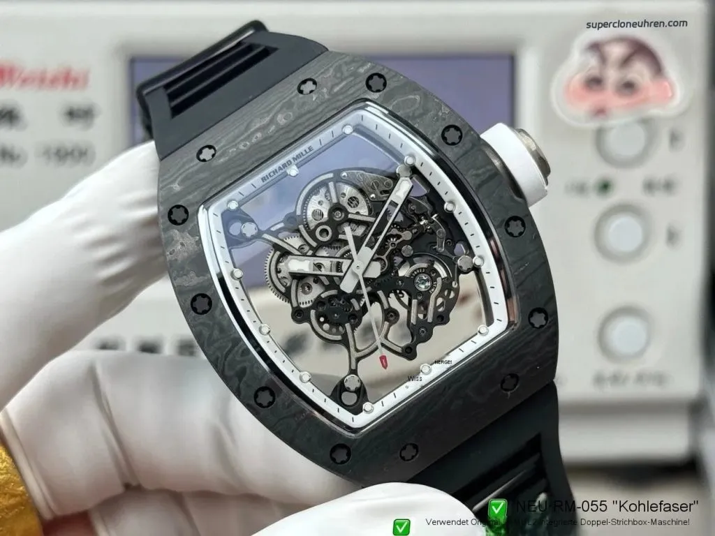 1:1 Super Clone Richard Mille RM 055 NTPT Carbon 42mm
