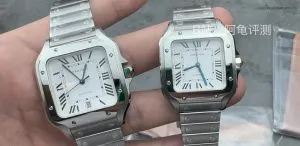 BV Factory Cartier Santos Super Clone groß und mittel nebeneinander