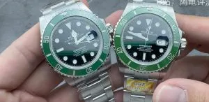 VS Factory und ARF Rolex Submariner 41mm grün Super Clone nebeneinander